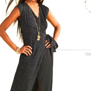 Cabi Black And White Sleeveless Disco Night Sky Wrap Dress Size XS